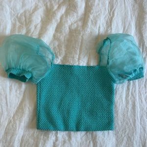 Alice + Olivia Turquoise Crop Top
